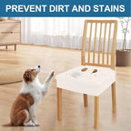 Smiry Waterproof Seat Covers for Dining Room Chairs Set of 4, Stretch Jacquard - Image 6