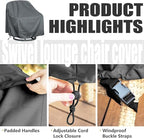 Outdoor Swivel Lounge Chair Cover 4 Pack, Waterproof Heavy Duty Outdoor Chair - Image 3