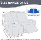Genina Recliner Loveseat Covers, Stretch Reclining Sofa Covers, 2 Seater Couch - Image 6