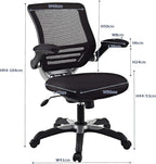 Modway Edge Mesh Back and Mesh Seat Office Chair In Black - Image 3