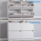BORNOON Shoe Cabinet with 4 Flip Drawers, Narrow Hidden Shoe Storage Cabinet - Image 5