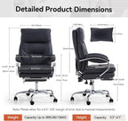 LEAGOO Office Chair with Foot Rest, Swivel Computer Desk Chair PU Leather - Image 3