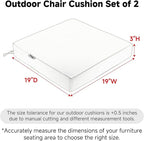 Favoyard Patio Chair Cushions 19 x 19 x 3 Inch Waterproof Outdoor Seat Cushions - Image 3