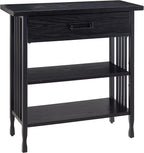 Leick Home Ironcraft Bookshelf, Solid Wood, 1 Drawer, 2 Shelves, Slatted Sides by LeickFurniture