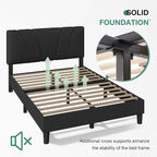 Novilla Queen Bed Frame with Headboard, Bed Frame Queen Size with Wood Slats - Image 6