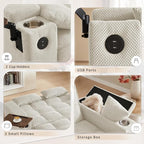 oaaktu Large Size Convertible Sleeper Sofa Bed, Polka dot Velvet Pull Out Futon - Image 6