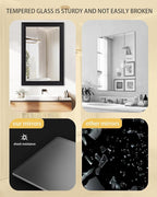 Black Mirror for Bathroom, Rectangle Rustic 30 x 36 inch Vanity Mirror for Wall - Image 7