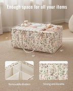 Blissful Diary Floral Diaper Caddy Organizer, Stylish Nursery Storage Basket - Image 3