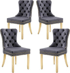 KCC Velvet Dining Chairs Set of 4, Upholstered High-end Tufted Dining Chair by KCC