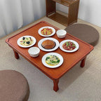 Folding Coffee Table, Japanese-Style Square Low Wood Table, - Image 5
