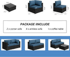 7 Piece Outdoor Patio Furniture Set, All Weather Conversation Set - Image 4