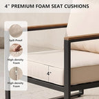 Modern Patio Furniture Set, 4 Pieces Outdoor Conversation Set - Image 6