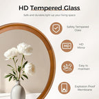 Round Wood Mirror for Wall, 36 Inch Circle Decorative Mirror - Image 6