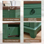 Joaxswe Farmhouse Night Stand Set of 2, Sofa Bed Side Table Chest of Drawers - Image 5