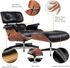 Black PU Leather, Mid Century Chaise Lounge Chair Indoor, Chair - Image 6
