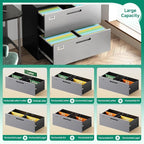 Letaya File Cabinet with Lock-Lateral 2 Drawer Metal Filing - Image 5