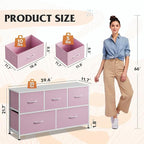 WLIVE Dresser for Bedroom with 5 Drawers, Wide Chest of Drawers, Fabric Dresser - Image 3