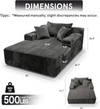 Sytopia Chaise Lounge with Armrests, Oversized Sofa Bed with 3 Pillows - Image 2