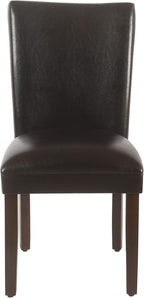 HomePop Parsons Upholstered Accent Dining Chair, Dark Brown Faux Leather - Image 8