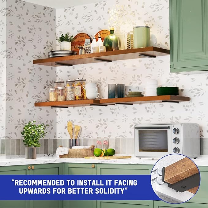 Goovilla Shelf Bracket, Heavy Duty Floating Shelf Brackets 10 inch Long - Image 2