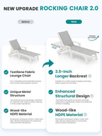 SERWALL Textilene Patio Chaise Lounge Chair Set of 2, 5 Positions Outdoor - Image 5