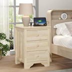 Bonnlo Unfinished Rubber Wood Night Stand Set 2 - Image 8