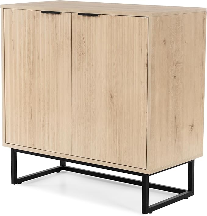 EYYTHUNG Fluted Storage Cabinet Sideboard Buffet Cabinet, Modern Accent Cabinets - Image 9