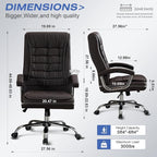 Executive Office Chair Adjustable Leather Chair High Back Swivel Office Desk - Image 3