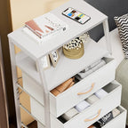 Furnulem White Dresser with 5 Drawers, Vertical Storage Tower Fabric Dresser - Image 4