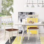 Giantex Wood Dining Chairs Set of 2, Armless Kitchen Chairs w/Solid Rubber Wood - Image 2