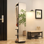 Muwuele Solid Wood Full Length Mirror Coat Rack, Floor Mirror by Muwuele