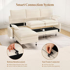 Vesgantti 108" Cloud Couch for Living Room, Deep Seat Sectional Modular Sofa - Image 5
