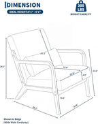 Garvee Mid-Century Modern Accent Chair, Sherpa Upholstery, Solid Wood Armchair - Image 2