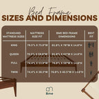 Bme Dinkee 15" Solid Wood Platform Bed Frame Without Headboard - Image 11