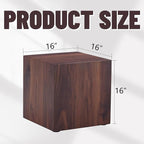 16'' Cube Coffee Table with Wood Grain Pattern, Square No Assembly End Table - Image 2