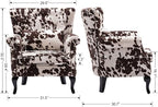 Set of 2 Mid-Century Modern Accent Chair, Velvet Armchair w/Tufted Back/Wood - Image 3