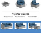 7 Piece Outdoor Patio Furniture Set, All Weather Conversation Set - Image 4