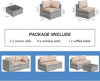 7 Piece Outdoor Patio Furniture Set, All Weather Conversation Set - Image 4