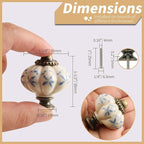 Ivory & Blue Pumpkin Knobs 6 Pack Ceramic Cabinet Knobs Vintage Drawer Pulls - Image 4