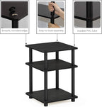 Furinno TURN-N-TUBE Side Table, 3-Tier Square Modern End Table, Open Shelves - Image 4