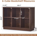 Joaxswe 6 Cube Storage Bookcase, Wood Floor Standing 2-Tier Bookshelf - Image 2