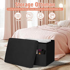 Small Ottoman with Storage, Folding Foot Rest Stool with Thicker Furry Padded - Image 4