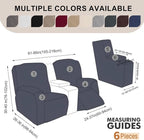 Recliner Loveseat Covers with Console, Stretch Geometric Strokes Jacquard - Image 2