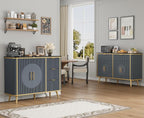 47.2" Buffet Storage Cabinet, Modern Fluted Coffee Bar Station - Image 9