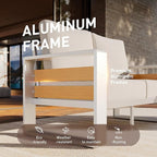 Aoxun Aluminum Outdoor Patio Furniture Set, 2 Seats Metal Sectional Patio - Image 2