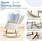 DUMOS Rocking Chair with High Backrest, Nursery Teddy Upholstered Indoor - Image 7
