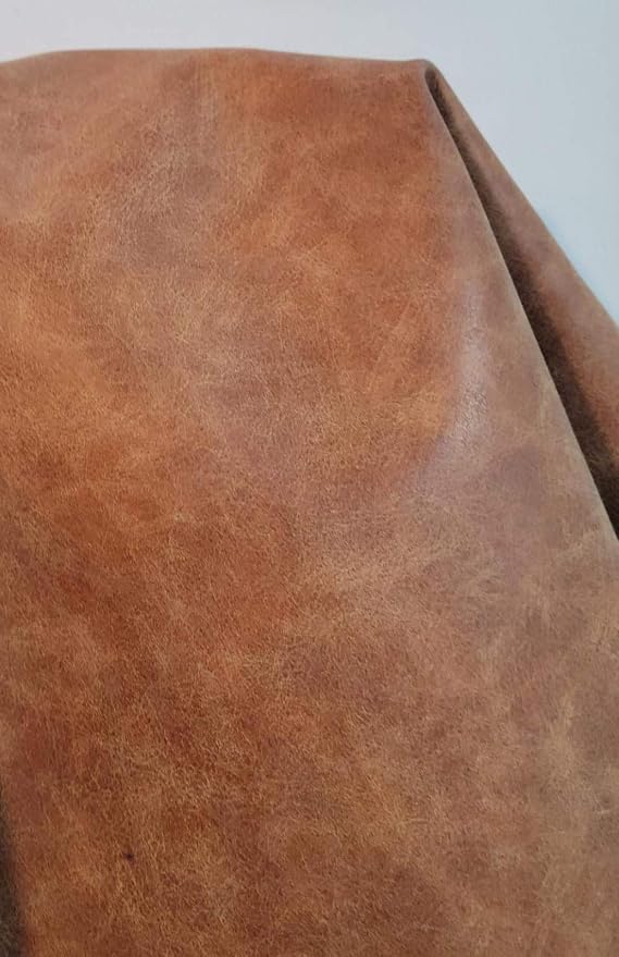 NAT Leathers | Blonde Crazy Horse Soft Faux Vegan Leather PU | 1 Yard Cut by - Image 6