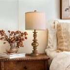 BOBOMOMO 24" Traditional Lamps Set of 2 – Antique Gold Bedside Lamps - Image 5