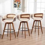 Set of 3 Rattan Swivel Counter Stools by KUNZENTLIVING