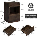 HOMMPA Open Shelf LED Nightstand - Image 2